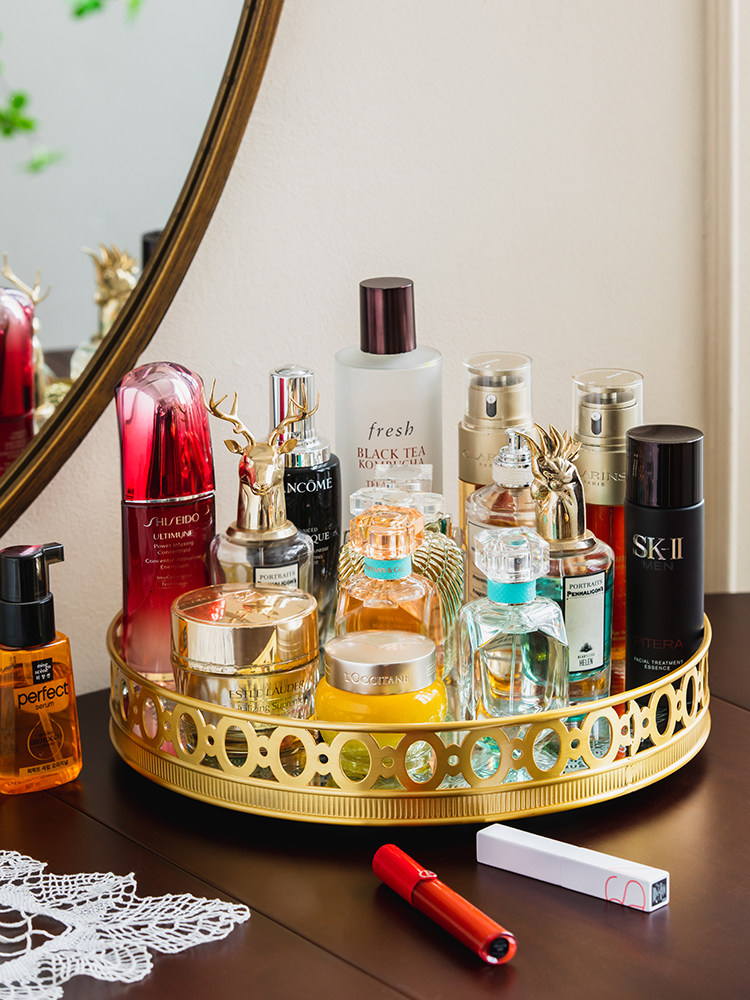 Luxury High End Skincare - Nampan meja mewah ringan dari kuningan,