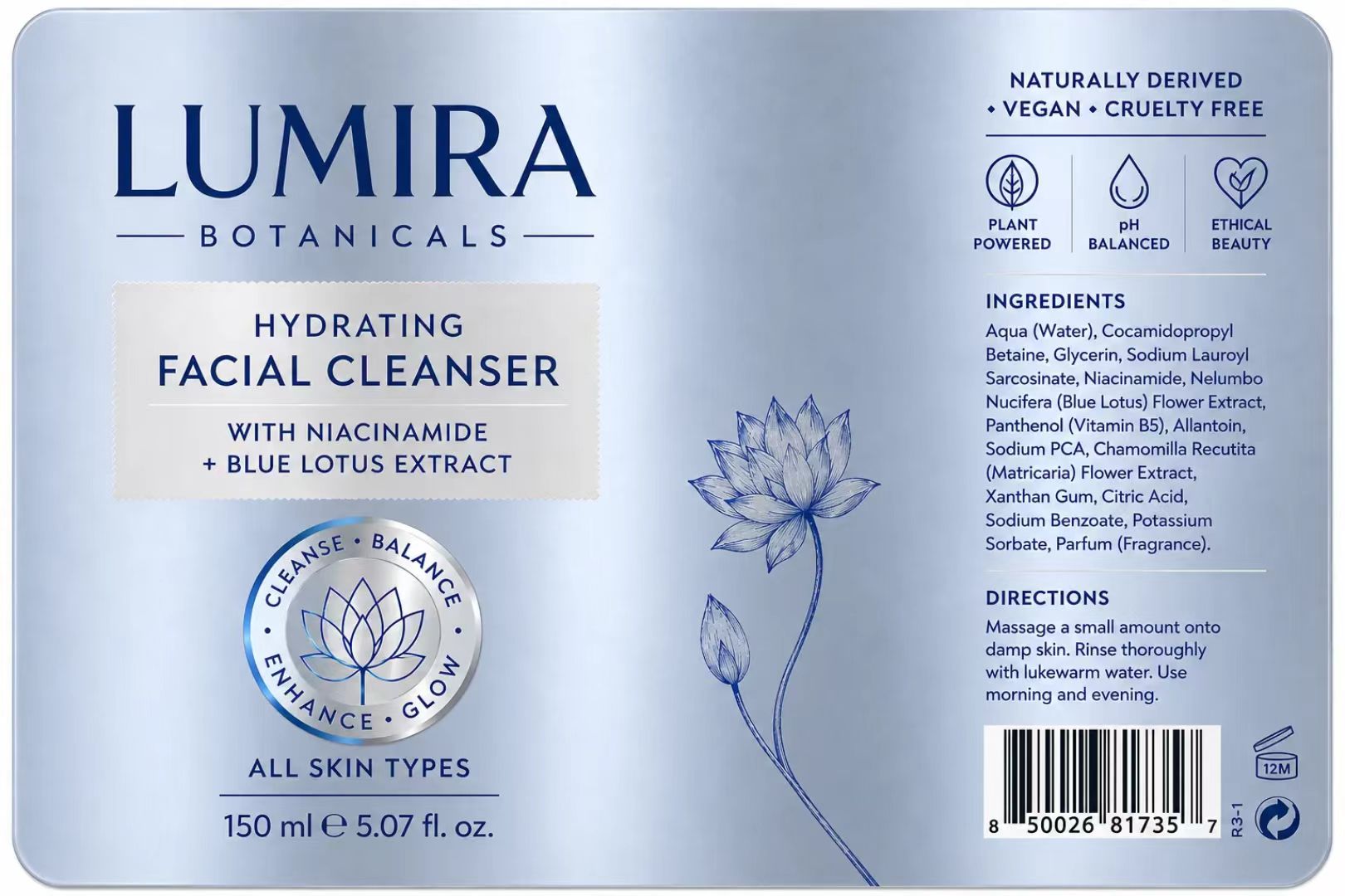 Label Logam BOPP Foil Biru/Per - Luxury Skincare Labels ulasan dan harga