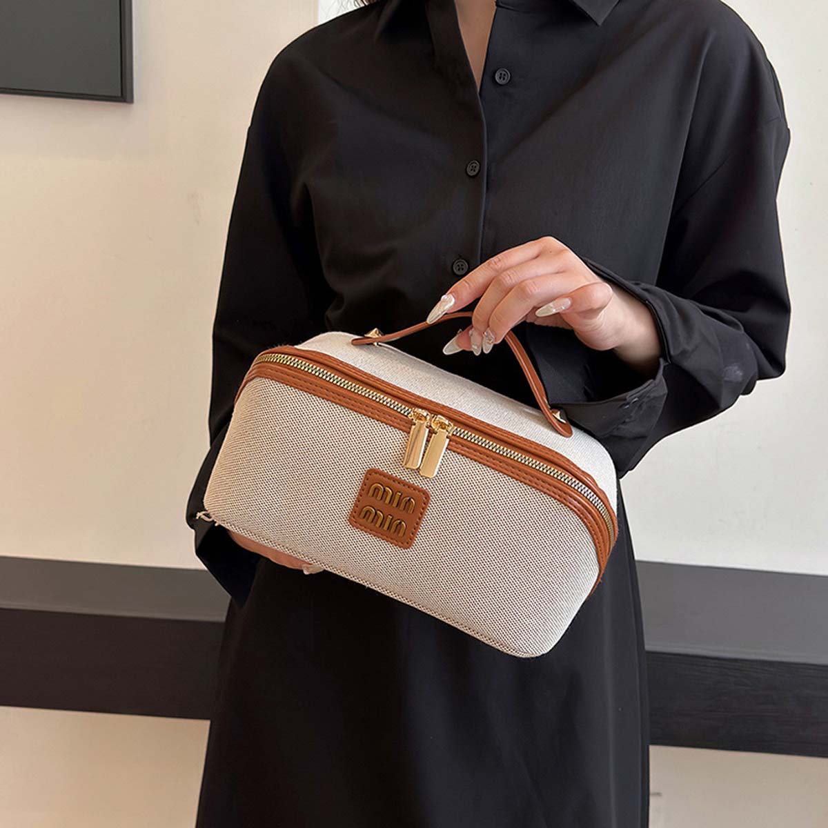 Tas Makeup - Tas kanvas minima - Luxury High End Skincare ulasan dan harga