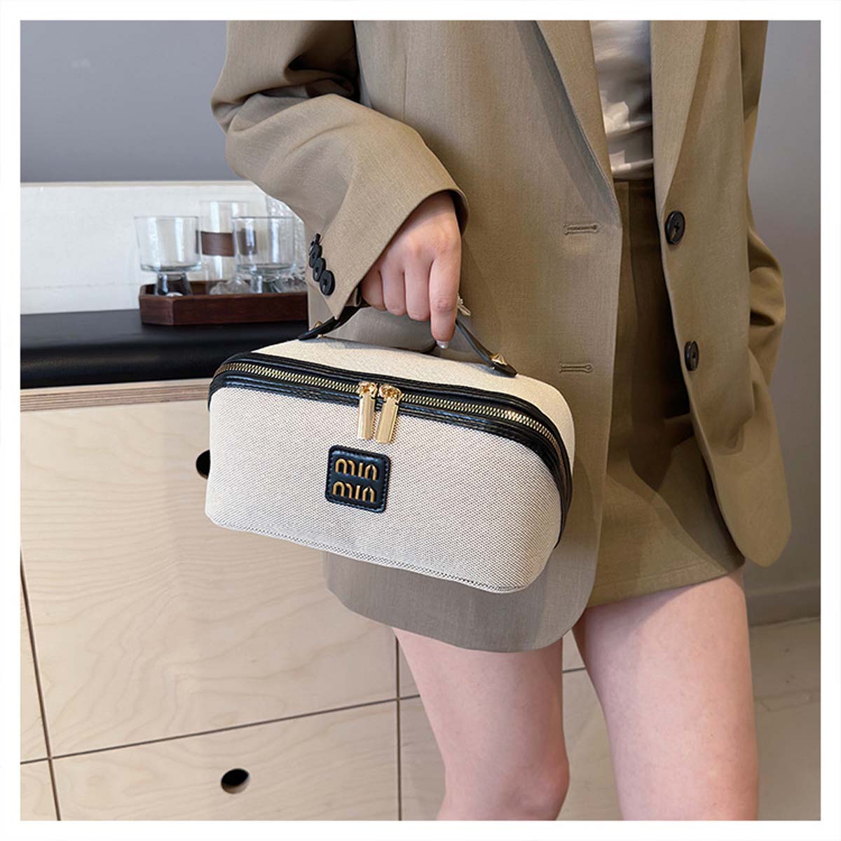 Tas Makeup - Tas kanvas minima - Luxury High End Skincare ulasan dan harga