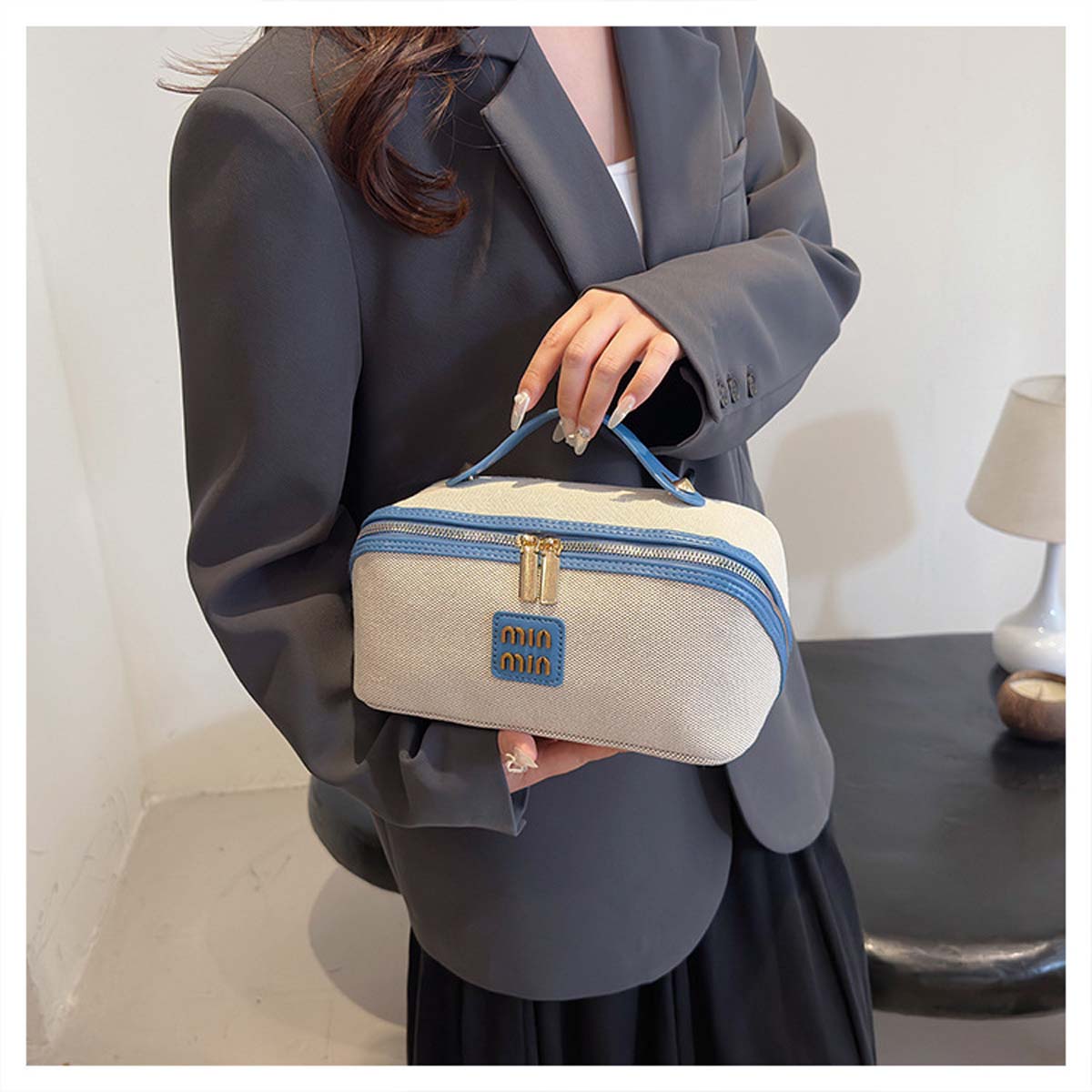 Tas Makeup - Tas kanvas minima - Luxury High End Skincare ulasan dan harga