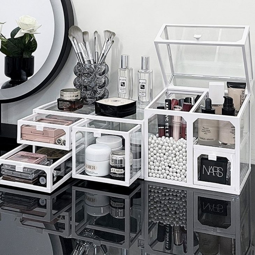 Kotak penyimpan kosmetik kaca, - Luxury High End Skincare ulasan dan harga