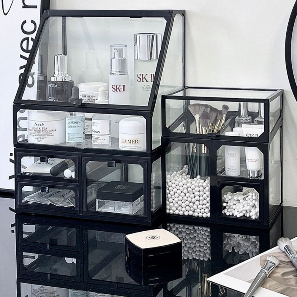 Kotak penyimpan kosmetik kaca, - Luxury High End Skincare ulasan dan harga