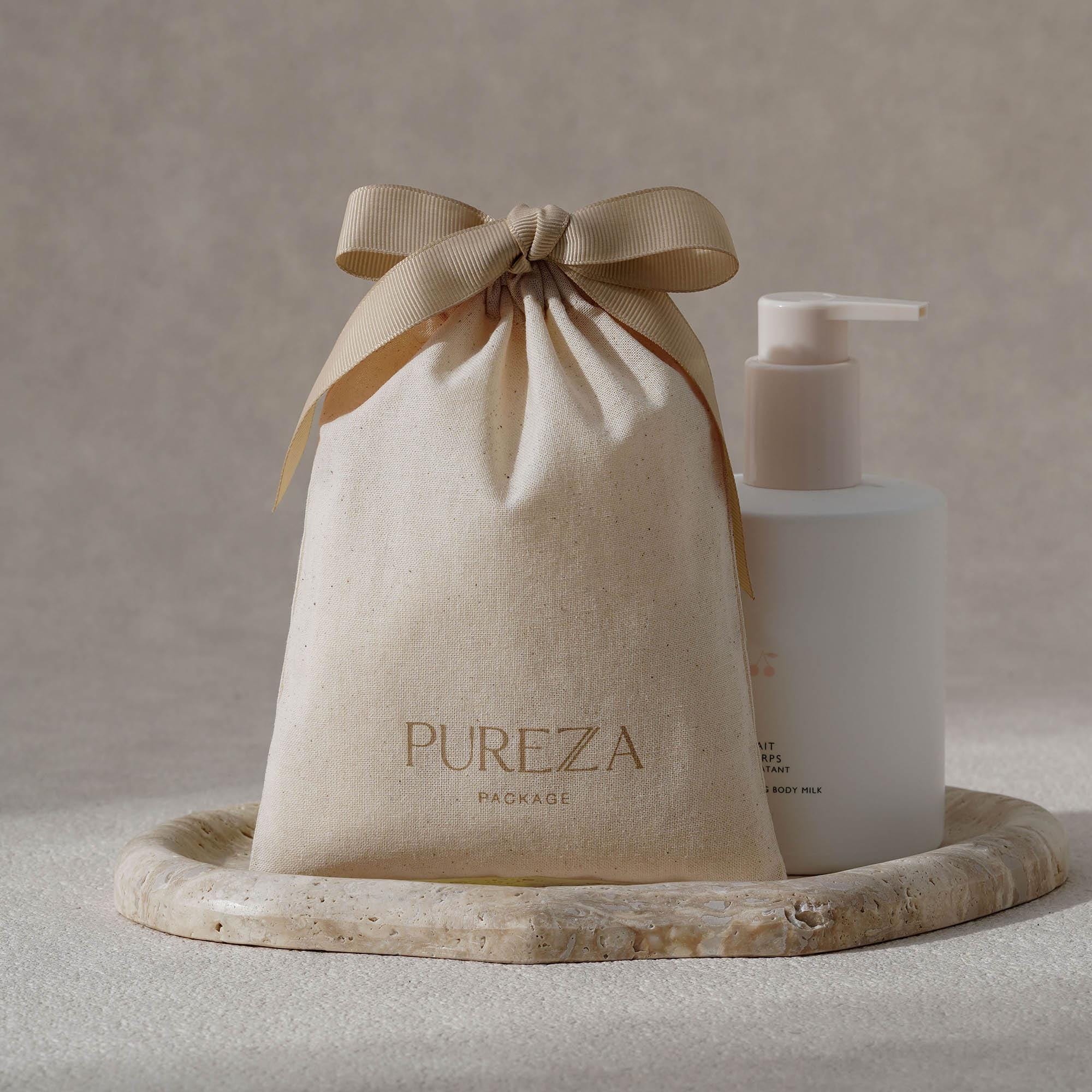 Kantong Serut Katun Alami yang - Luxury Skincare Christmas Gifts ulasan dan harga
